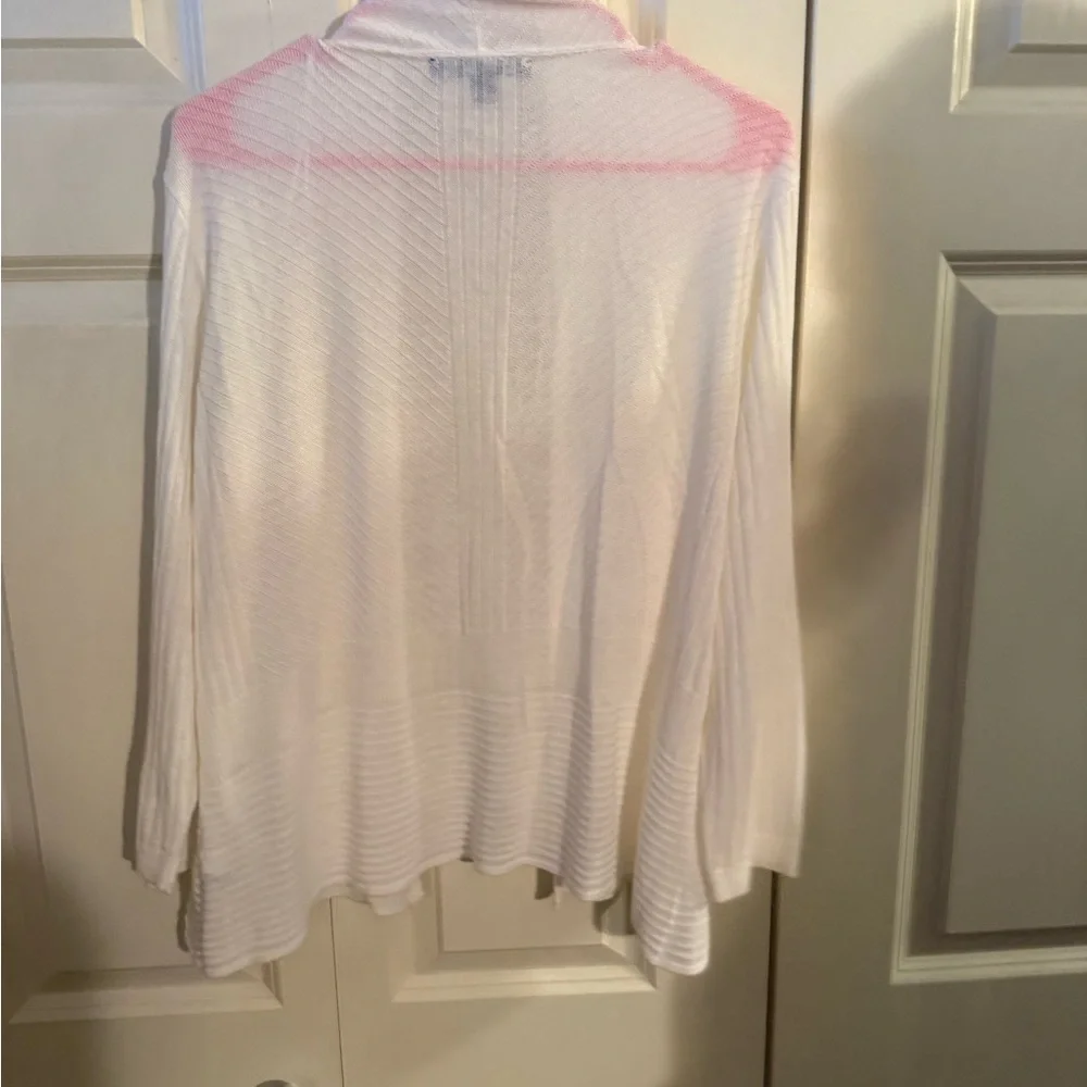 Apt. 9 White and Pink Women's Cardigan - Picture 3 of 3